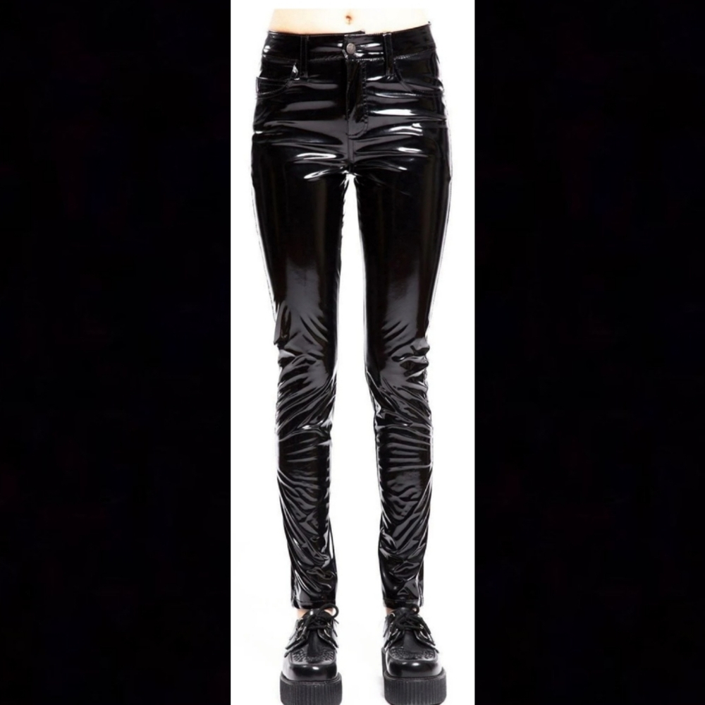 Tripp NYC Women's Black Vinyl Pants sz 30